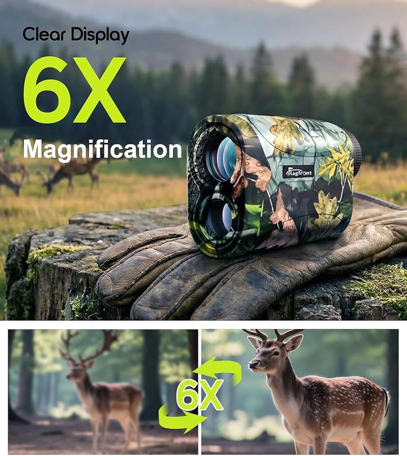 1200-Yard Laser Rangefinder for Golf & Archery — Quick Readings, 6x Magnification