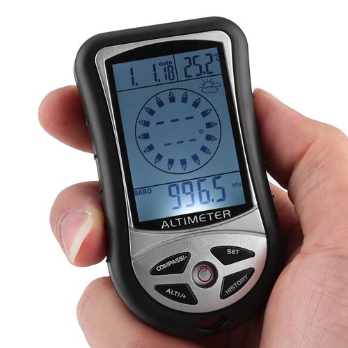 LOCADENCE Barometer Altimeter Compass, Multifunctional Electronic Digital Outdoor Altitude, Portable Sports Barometer for Outdoor Enthusiasts