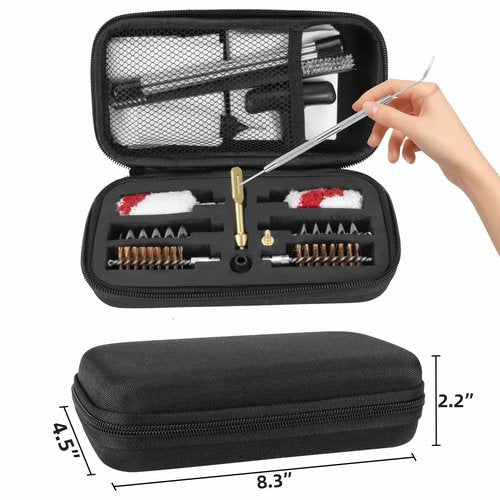 Magsaddle Shotgun Cleaning Kit for 12 Gauge, 12 GA Bronze and Spring Bore Brushes, Cotton Mops, Nylon Brush, Cleaning Pick, Brass Patch Holder, 33 inch Cleaning Rods with Zippered Compact Case