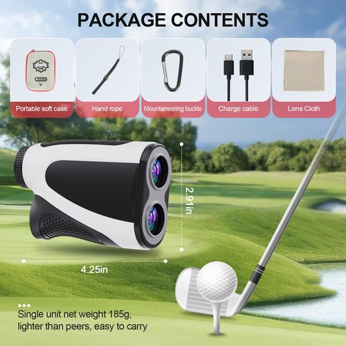 FHANSWIG Golf Rangefinder with Slope - 1200 Yard Laser Rangefinder with Flagstick Lock with Magnetic Strip Men's Golf Accessories, 7X Magnification, Hunting, Fhanswig Rangefinder
