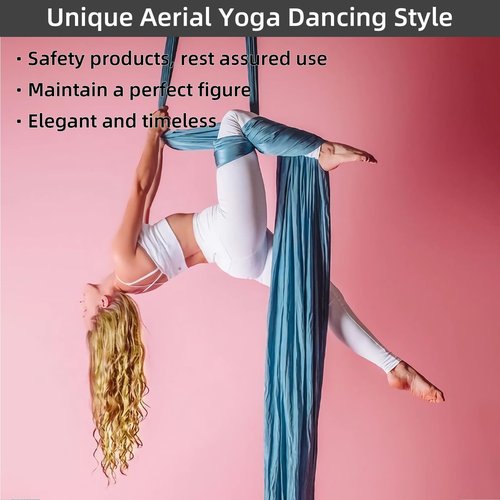 PRIOR FITNESS Aerial Silks Set, Professional Thicker Low Stretch Fabric 9/15/20 Yards, Yoga Starter Kit for Home, Aerial Yoga Hammock, Silks for Gymnastics