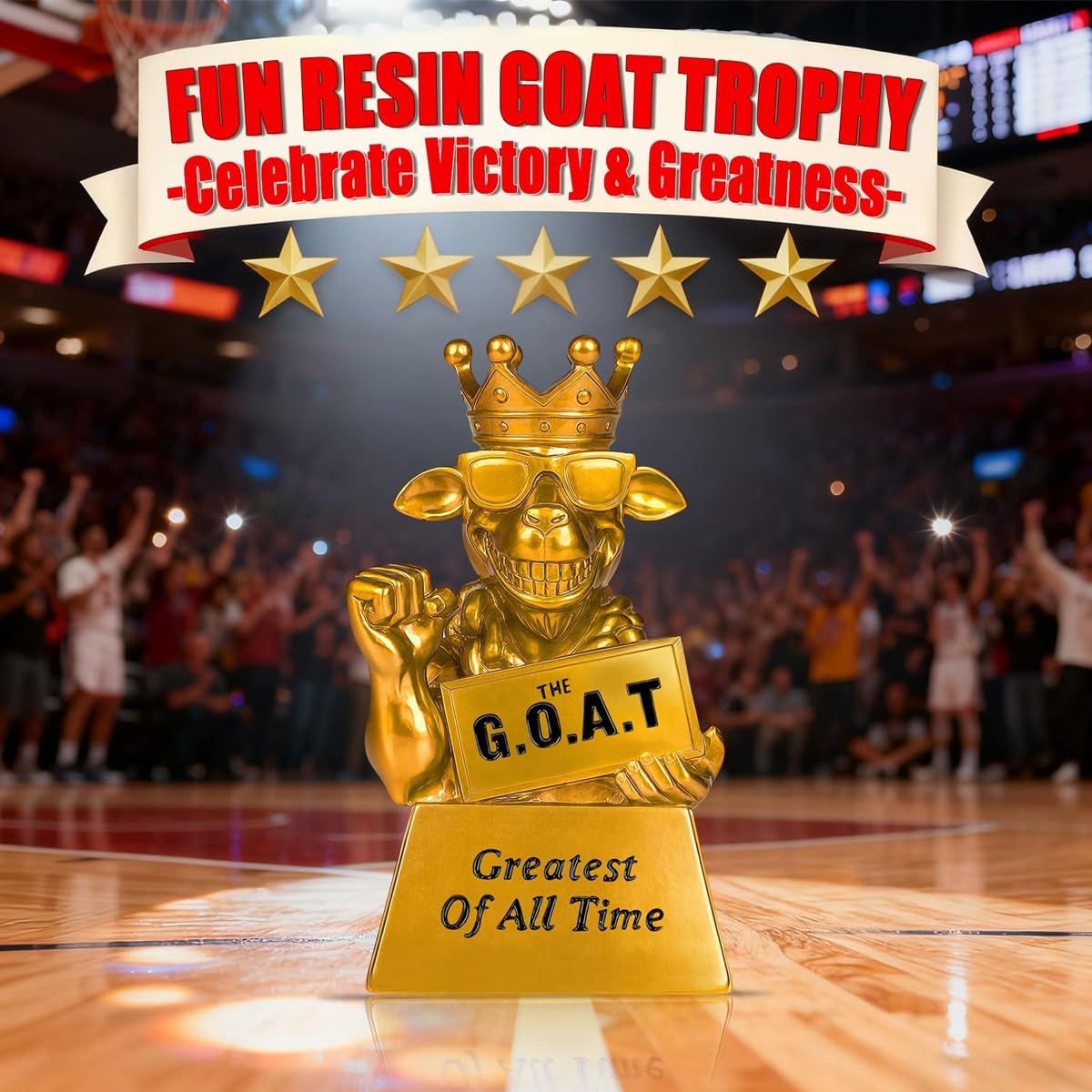 Pyoimmne Goat Trophy, 7" Muscle G.O.A.T. Resin Award, Funny Trophies for Fantasy Football, Sports Competitions, Trophy for Adults, Friends, Winners, Best Player, Coworkers, Encouragement Gift