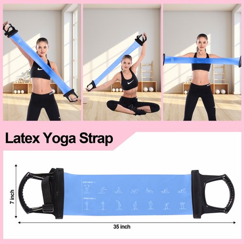 Toptoo Pilates Reformer Board Set for Home Workout, Multifunctional Portable Foldable Pilates Board for Small Spaces, Extra Complimentary Tension Straps, Full Body Workout for Women/Men(Pink)
