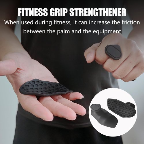 XQC Weight Lifting Grips with Wrist Support & Anti-Slip - Fingerless Rubber Gym Gloves for Men Women, Pull-Ups, Dumbbell, Barbell Training (4Pcs, Black)