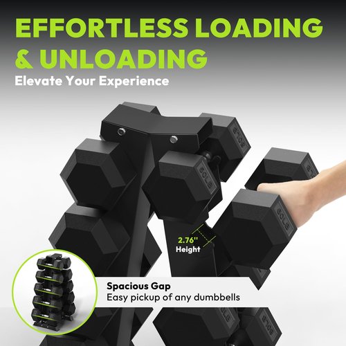 HANDBODE 5-Tier A-Frame Dumbbell Rack, 550 lb Capacity Compact Storage Organizer for Heavy Weight Dumbbells, Space-Saving Weight Stand for Home Gym
