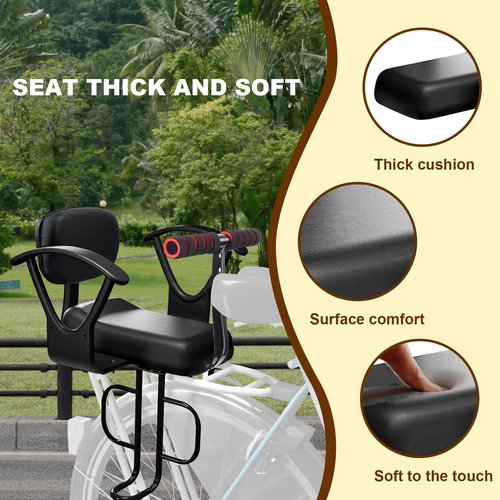 OUSEXI Rear Child Bike Seat,Kids Seat for Adult Bike, Toddlers Rear Mount Bike seat Design for Children Aged 2 to 8 Years Old, Rear Frame Mounted Baby Bike Seats Kids Safety (Black)