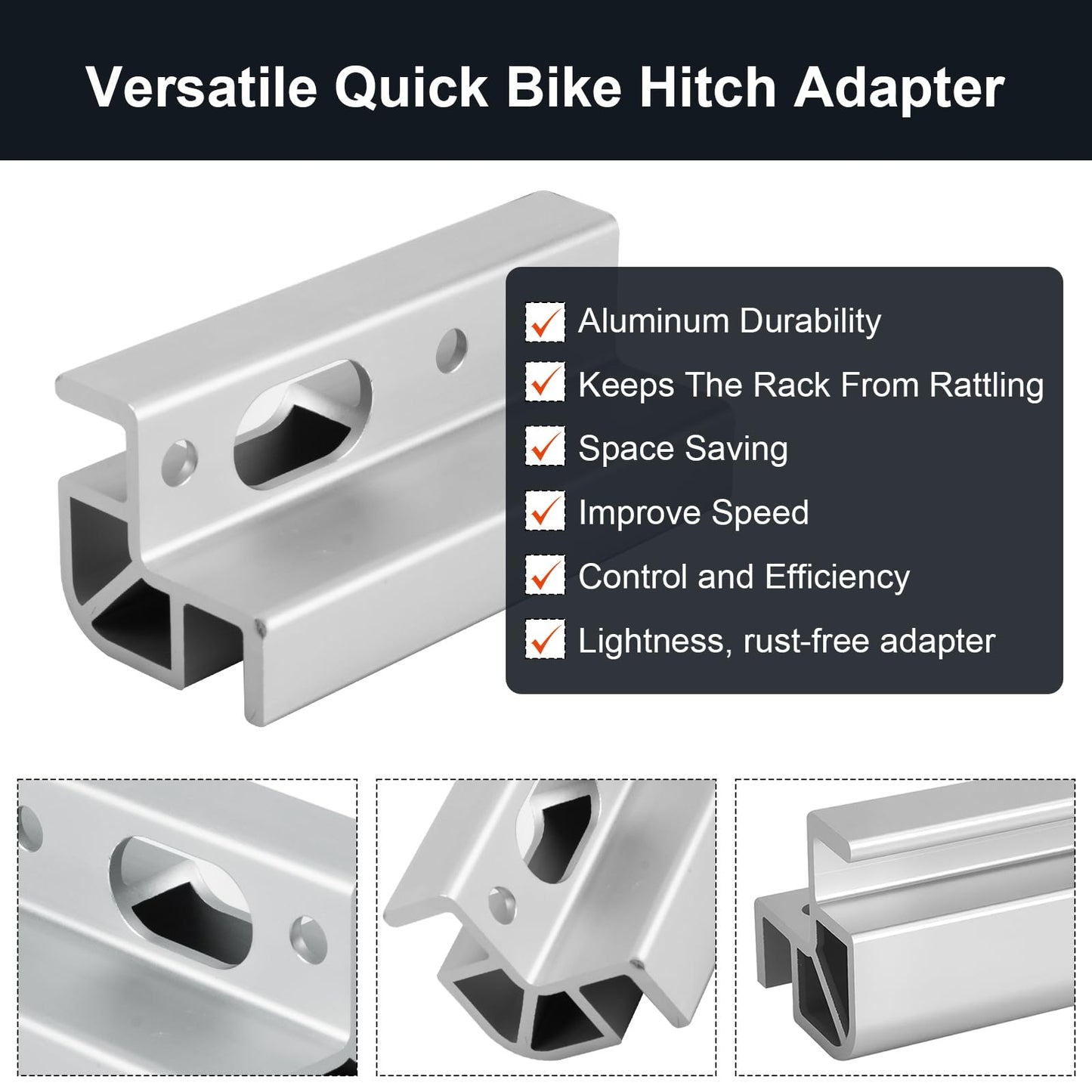 1.25 to 2 inch Hitch Adapter for Kuat Hitch Adapter Riser, D101 Bike Rack Hitch Adapter Replacement for Kuat Bike Rack Parts Compatible with Kuat Sherpa 2.0, NV 2.0, NV Base 2.0, Alpha, Beta Racks