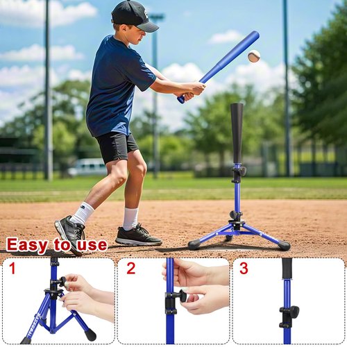 BaseGoal Baseball Tee for Kids,Batting Tee,Softball Tee,Youth Hitting Tee,Teeball Tee,Travel Tee,Easy Adjustable Height