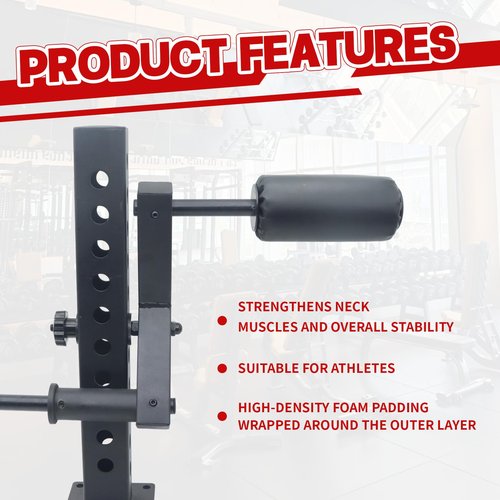 Neck Trainer,Neck Exerciser for Neck Strength and Pain Relief,Rack Mount Neck Workout Equipment Strengthener for Muscles Training,Attachable Barbell Plates(25mm Diameter tab bar)