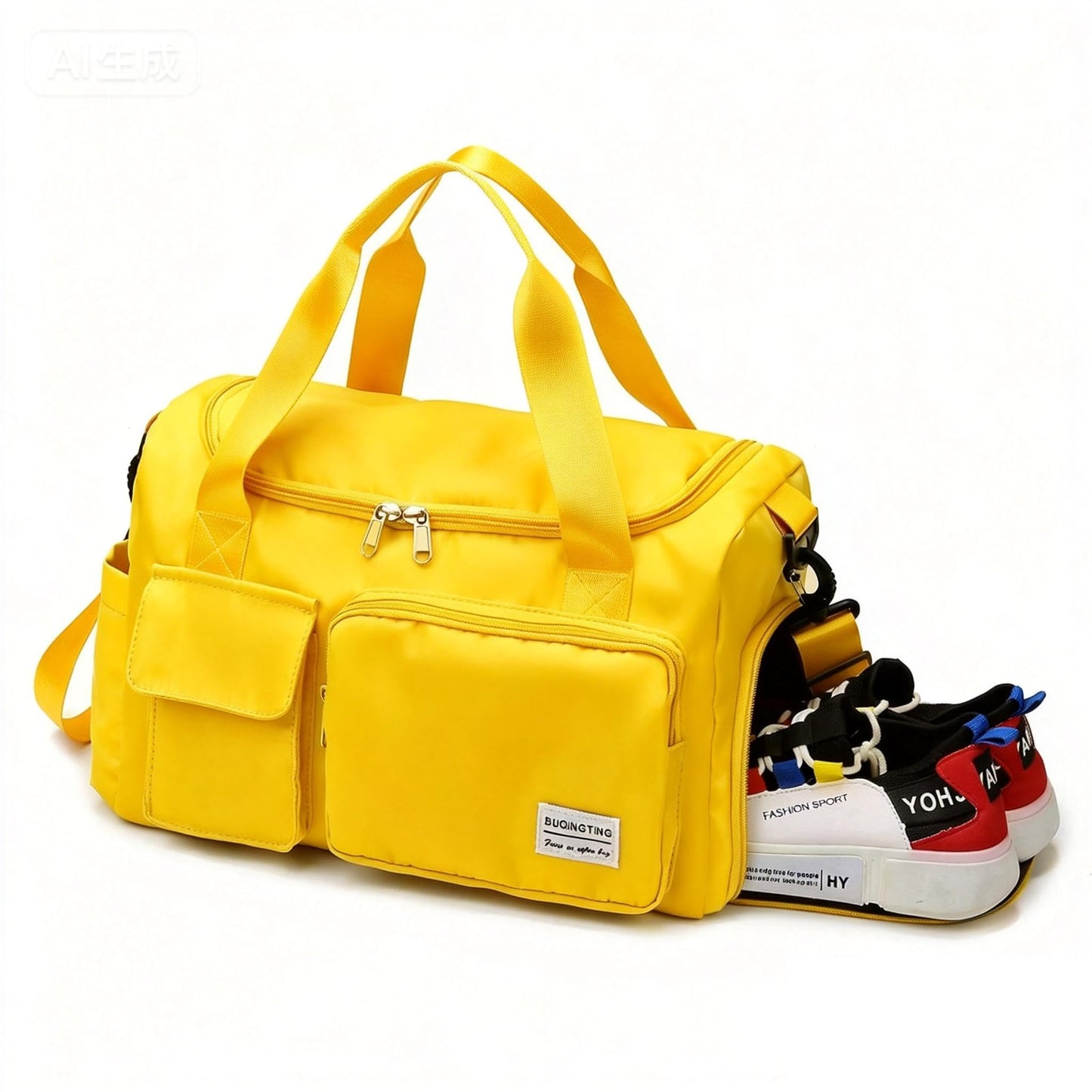 Small Gym Bag for Women, Travel Duffle Bag Carry On Weekender Bag with Shoe Compartment