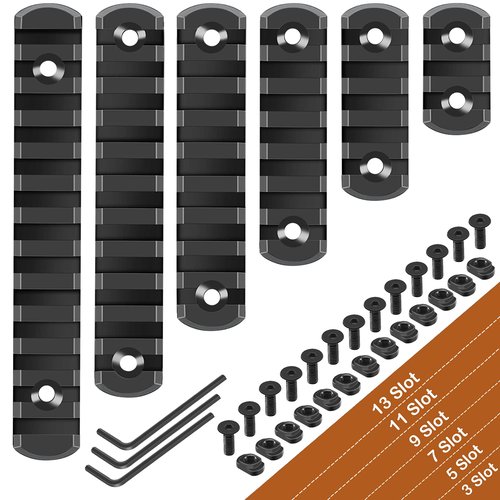 REERON Single Picatinny Rail Set 3 5 7 9 11 13 Slots with 13 T-Nuts & Screws, 3 Allen Wrench