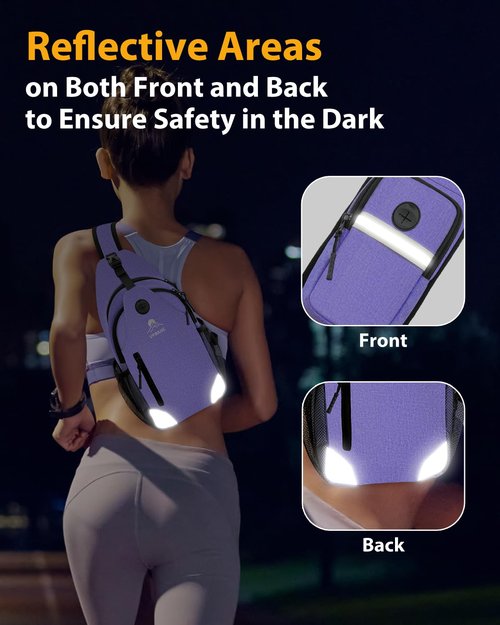 VPBAGE Sling Bag for Men Women, Crossbody Hiking Daypack/Chest Bag/Shoulder Bag, Small Backpack Travel, with Chest Phone Holder
