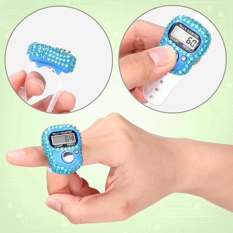 Simgoing Tasbeeh Counter Electronic Finger Clicker Counter - 6 Bright Colors