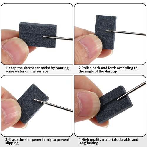 Yuanchu Darts V-Sharp Sharpening Stone, 4 Pack Dart Sharpener for Steel Tip Darts Sharpener Easy Polishing and Deburring Long-Lasting Sharpness Dart Accessories Dart Point Sharpener for Dart Tips