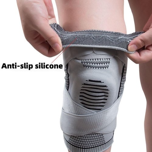 Motion Max Knee Pro,Motionmax Knee Pro Brace,KneeBrace Bone on Bone Support,One Pair with Adjustable Non-Slip Strap (Gray,L)