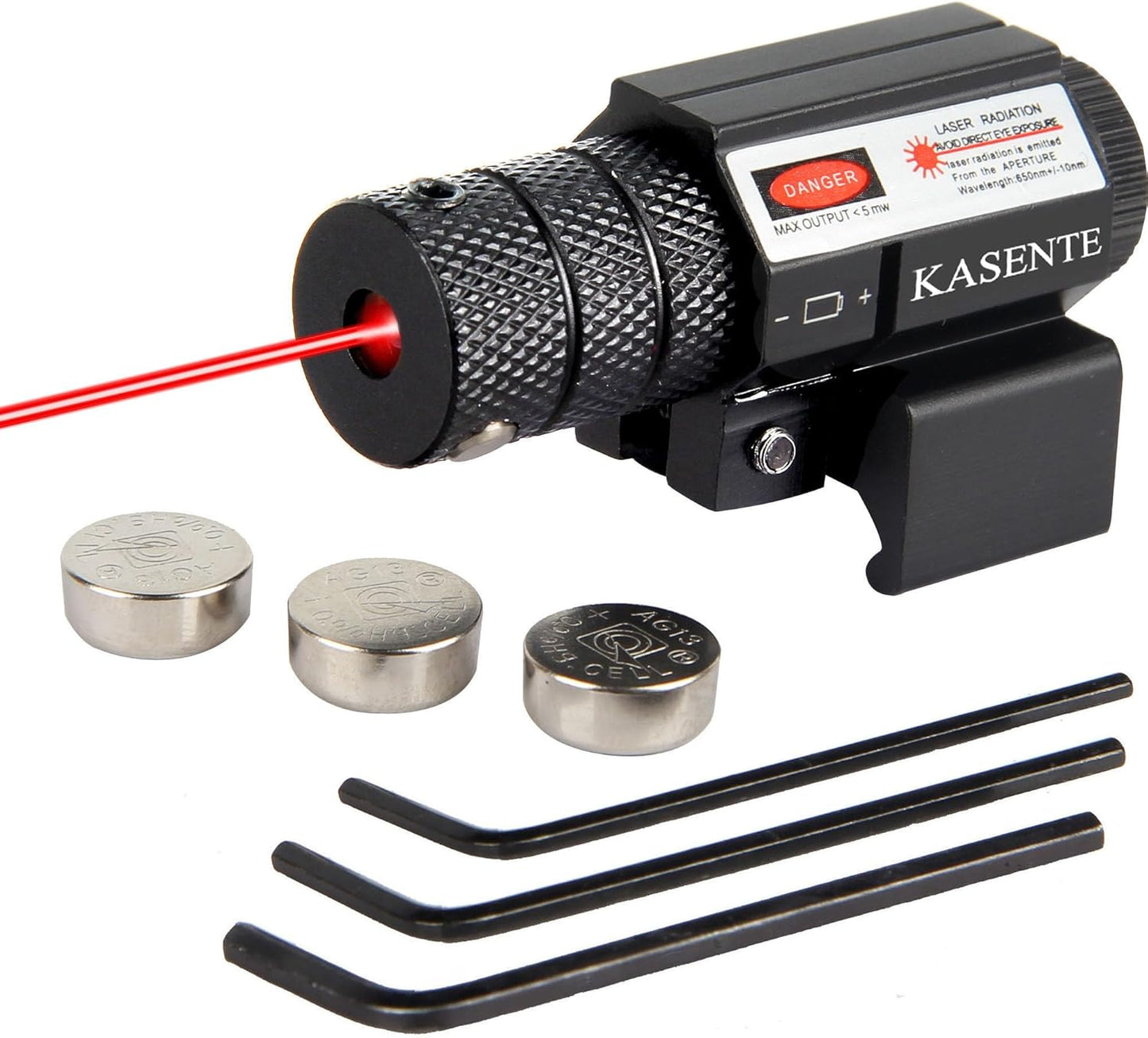 KASENTE Red Laser Beam Sight with 21mm Picatinny Weaver Rail Mount for Airsoft Gun Pistol Rifle