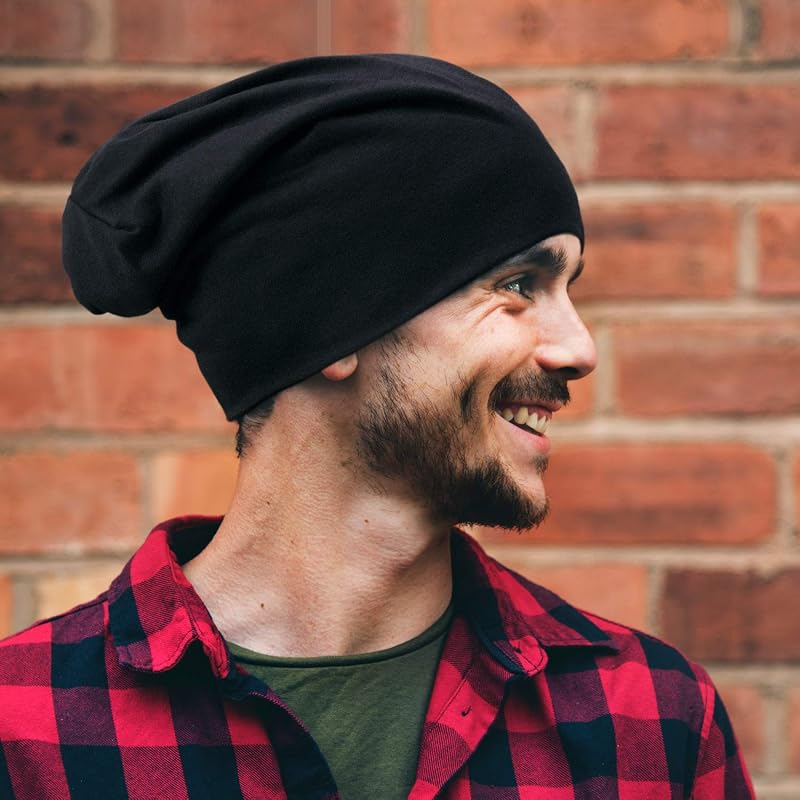 Outus 6 Pieces Knitted Slouchy Beanie Hat – Lightweight Cotton Bamboo Fiber Cap