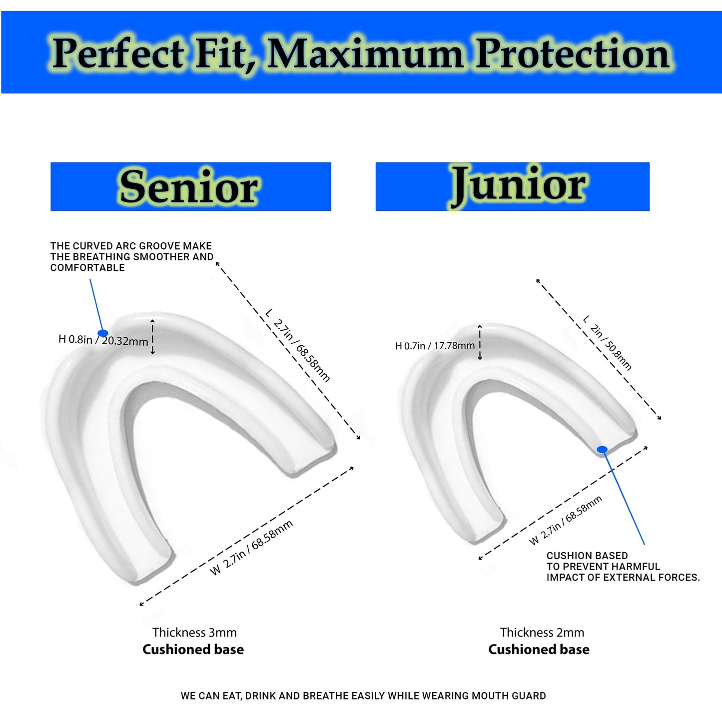 CHEM-TAAS 6-Pack Sports Mouthguard with Case Kid Youth Boil Bite Slim Fit Soft Girls Boys Football Lacrosse Basketball Boxing Soccer Taekwondo MMA Karate Size Kids Till 11
