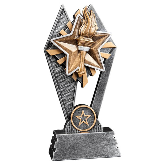 Express Medals 1 Pack of 7 Inch Tall Sun Ray Victory Torch Trophy Awards Boys Girls Mens Women Youth Team Trophies award tournament champion winner event prize gift SR118