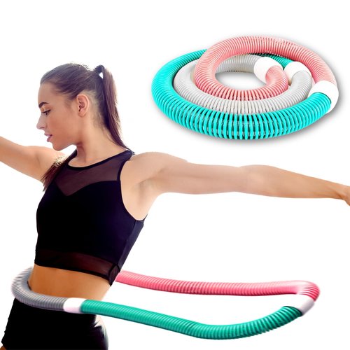 Weighted Soft Hula Hoop for Adult Fitness, Weight Loss, Exercise – 3.3 lbs Weighted Spring Hula Hoop, Higher Calorie Burn, No Bruising, Multiple Workout Styles, Easy to Pack, Upgraded Design