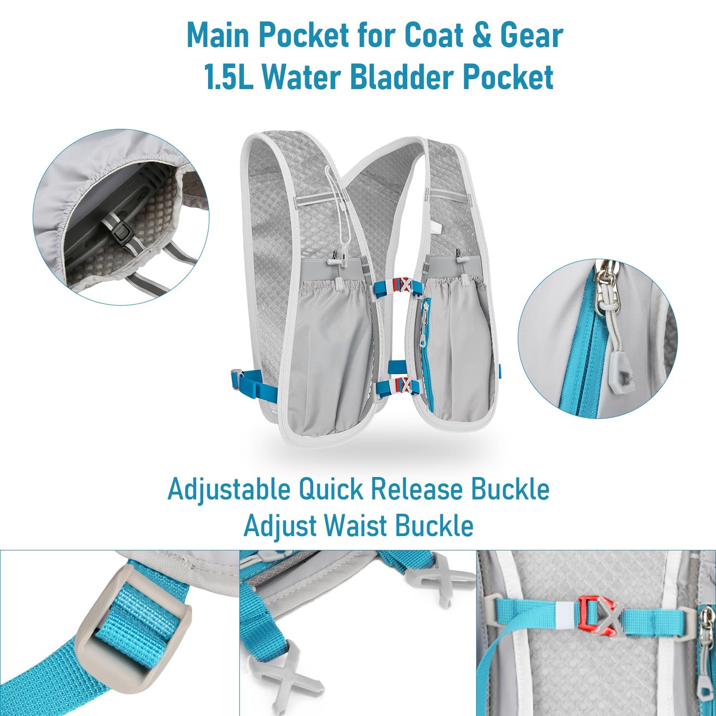 Hydration Vest Backpack for Women, Adjustable Running Hydration Vest for Jogging Running Trail Cycling