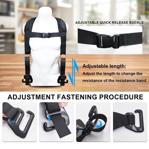Squat Harness Vest for Resistance Bands – Adjustable Training Strap with Padded Shoulder Support, Quick-Release Buckle & e-Hook for Full-Body Strength Training, Ideal for Squats & Functional Workouts