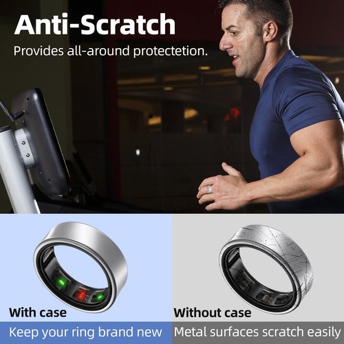 MAKCPOIMER 4/6 Pack Ring Protector Compatible with Oura Ring Gen 4/3, Silicone Cover Working Out Accessories Men Women (4P-Black+Gold+Silver+Rose Gold, S (6/7/8/9/10))