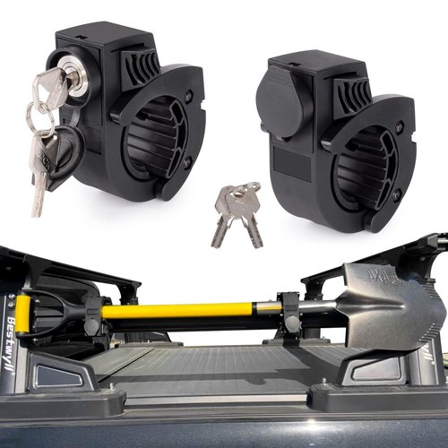 Shovel Holder Rubber Grip Mount Kit with lock Fits 0.79"-1.79" Diameter Tools Handles Quick-Release for Off-road Vehicle Roof Rack Molle Panels SUV Trucks UTV ATV M6 Nut