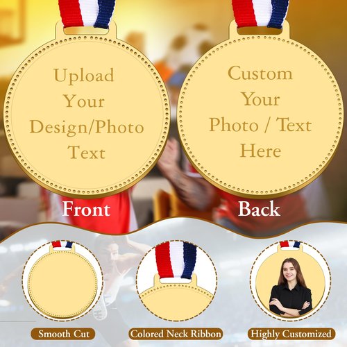 Custom Medals for Awards-Personalized Your Own Award Medals Bulk, 1st Place Gold Sliver Medal for Family Outdoor Events School Sports Celebration Souvenir,Competition Trophy Medal for Kids Adults