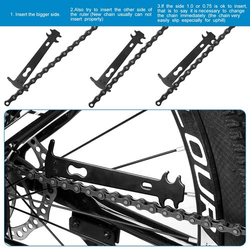 A AKRAF Bicycle Chain Repair Tool Kit with Bike Link Plier, Chain Breaker Splitter Tool, Chain Wear Indicator Checker, 3 Pairs Bicycle Missing Links, Chain Master Link Remover and Connector
