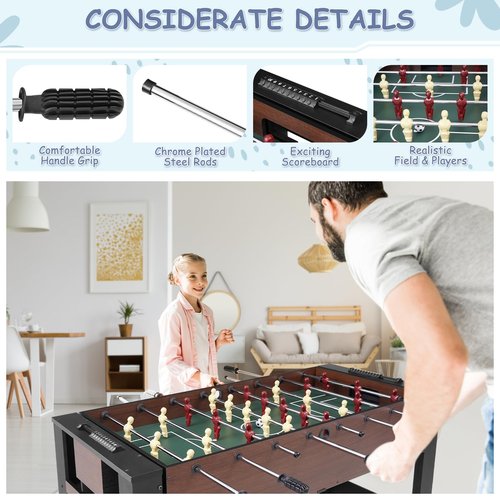 RAYKEEP 54??4-in-1 Swivel Multi-Game Table - Combo Game Table Set for Kids, Adults - Indoor and Outdoor Arcade Sports Table - Air Hockey, Billiards, Foosball, Ping Pong for Home, Game Room