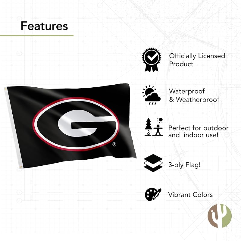 Georgia Bulldogs Flag 3x5 ft - Double-Sided Officially Licensed Outdoor Banner