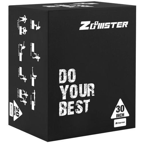 Zoomster 3-in-1 Foam Plyometric Jump Box for Home Gym Jump Training, HIIT, MMA, Weighted Stepup, Push Press and Strength Training (20 X 24 X 30inch / 16lbs)