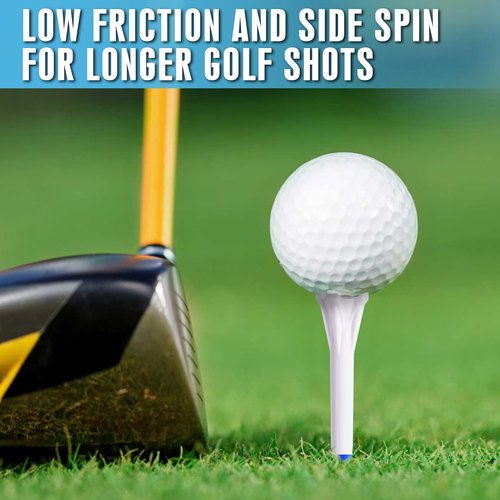 CHAMPKEY PRO 4-Prong Plastic Golf Tees 150 Pack - 70% Ball Contact Reduced for Less Friction and Maximum Distance Performance Golf Tees Plastic (White, 3-1/4")