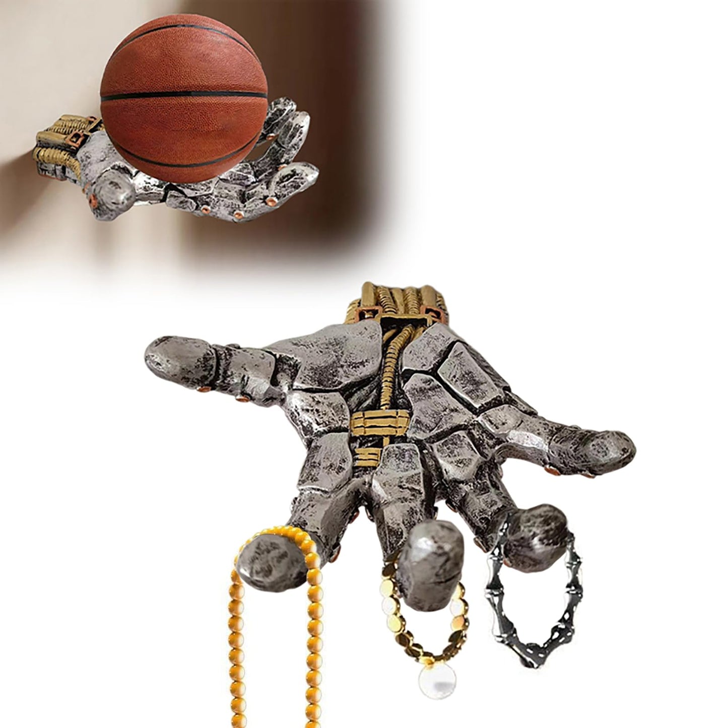 Cowenhey Basketball Holder, Hand Sculpture Ball Holder Wall Mount Art Decor Stand Storage Rack, Stylish Organizer & Space-Saving Rack for Basketball, Soccer, Sports Enthusiasts Gift Ideas for Men Boys