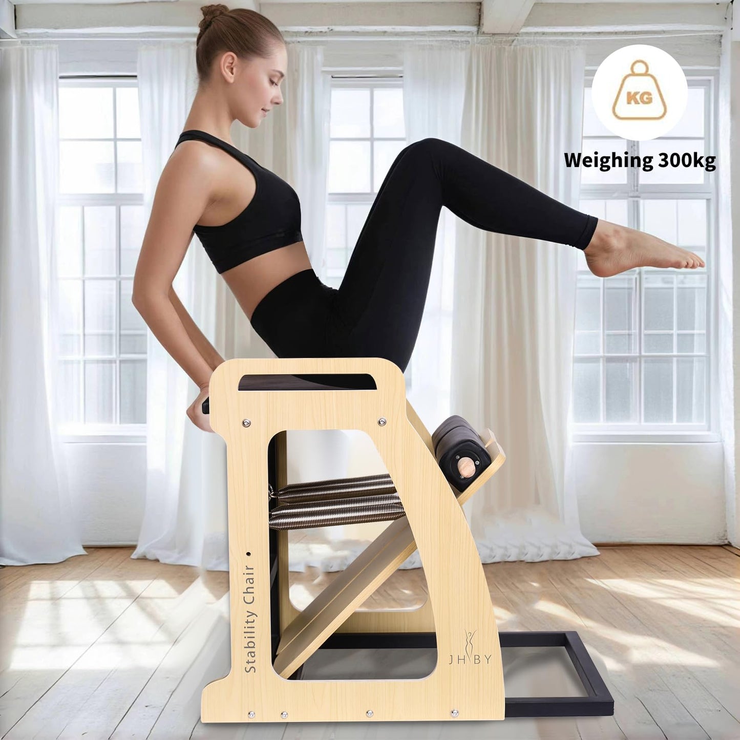 JHBYBMG Pilates Chair - Sturdy Metal Frame, Pilates Chair, Pilates Chair for Home Workouts, Pilates Stability Chair, Yoga Fitness Trainer