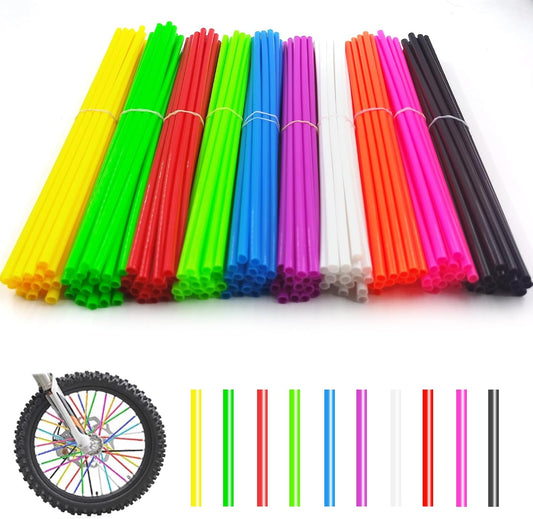 180 PCS Spoke Skins Spoke Covers, 10 Colors Bike Wheels Cover Decoration Protector for Motocross Motorcycle Bicycle Wheelchair BMX MTB Road Mountain