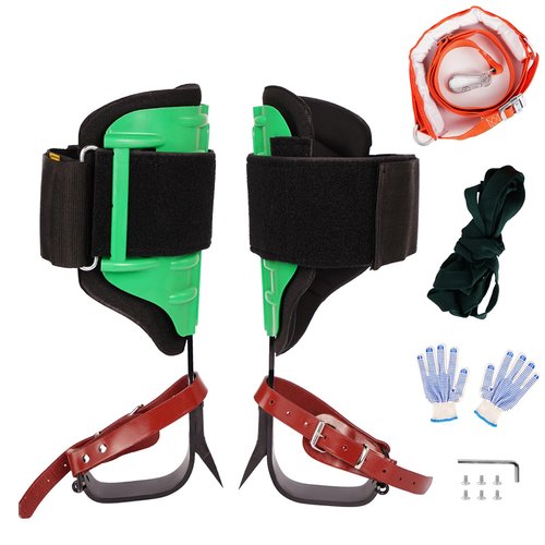 Tree Climbing Spikes for Climbers, Tree Climbing Gear Tree Climbing Gaffs with Soft Padding Height Adjustable,Climbers Arborist Equipment for Tree Fruit Picking,Logging (A)