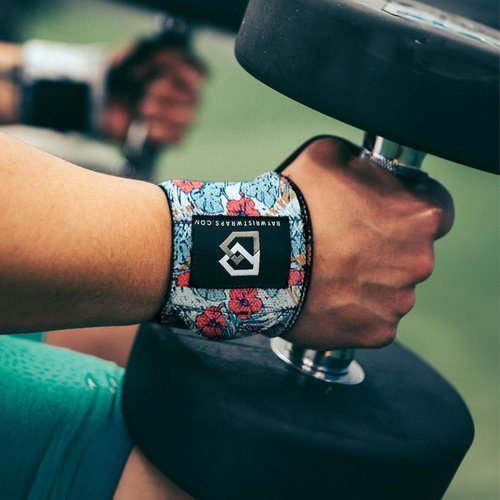 Bay Wrist Wraps Weightlifting Workout Wrist Brace - Adjustable, One Size Fits All - Comfort Wrist Wraps for Weightlifting with Thumb Loop, Lifting Wrist Strap in Tactical Hawaiian - 18-inch Wrist Wrap