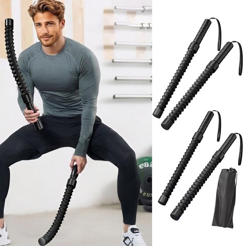 Battle Rope, 2Pcs Battle Ropes for Home Gym, Ropeless Weighted Battle Ropes, Professional Portable Black Exercise Rope for Indoor Outdoor Home Gym Office Strength Workout (Rope with Bag)