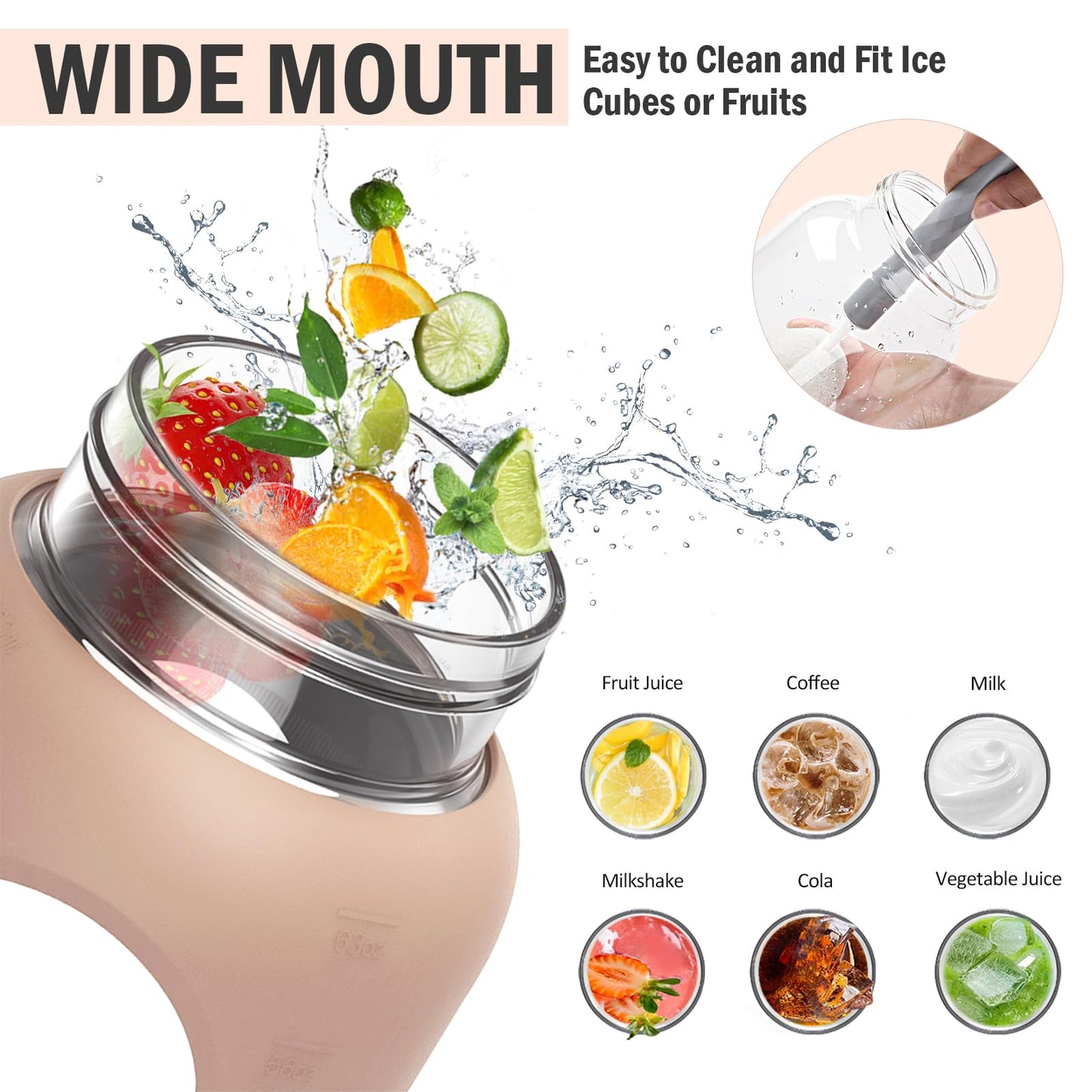 WINSA 84oz Glass Water Bottle with Stainless Steel Handle,2.4L Gallon Water Bottle with 2-IN-1 Straw Lid, Silicone Sleeve and Motivational Capacity Marker, Wide Mouth Water Jug For Gym, Workout, Amber