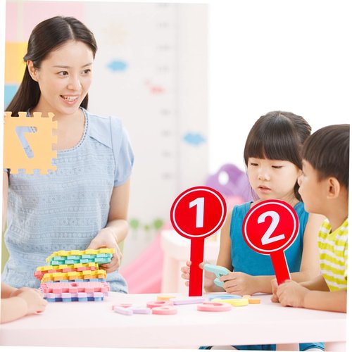 SHOWERORO 10Pcs Handheld Number Paddles for Score Keeping Contestant Number Display Boards and Lightweight Score Paddles Single Sided for Sports Events and Auctions