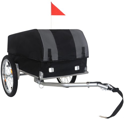 Heavy-Duty Bike Cargo Trailer with Removable Waterproof Cover – 88 lbs Capacity, 16" All-Terrain Wheels & Foldable Design for Camping, Groceries, Hauling Essentials