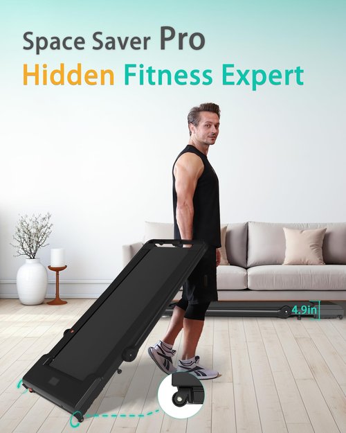 Lichico Walking Pad Treadmill with Handle Bar, 47"x16" Super Large Running Area, 8.7 MPH Compact Under Desk Treadmill for Home Office, 450lbs Walking Jogging Running Machine with Remote Control