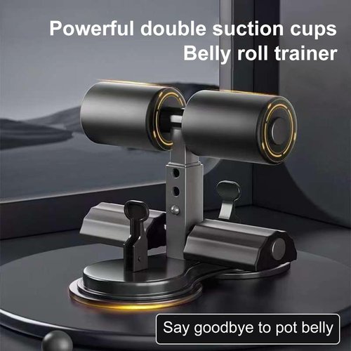 cdar Sit-up Assistant Bar with Resistance Band Abdominal Core Training Sit-up Foot Holder with Dual Suction Cups Home Gym Exercise Equipment Black