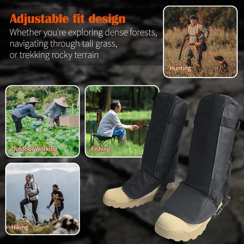 SUGOOE Snake Gaiters Leg Guards, Snake Guard Chaps for Men & Women, Adjustable Snake Proof Gaiters for Hunting, Outdoor and Farm Working
