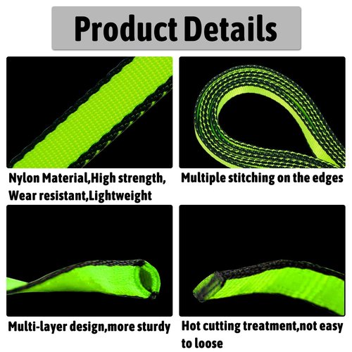 KIKIGOAL 18MM Nylon Climbing Sling Runner 23KN CE2008/EN566 Rock Climbing Webbing Straps for Outdoor Climbing, Rappelling, Swing, Yoga Hammock etc (60 CM/24 Inch, 3PCS GREEN)