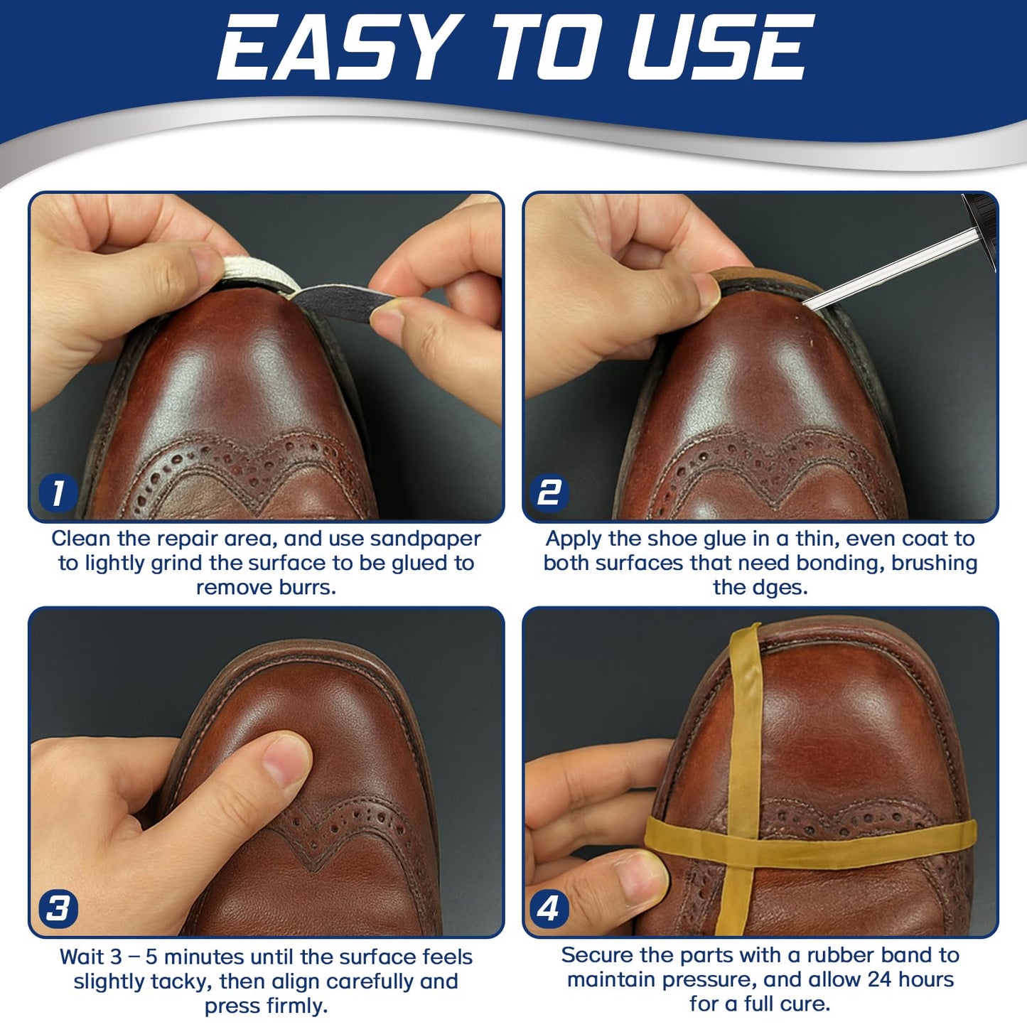 Shoe Glue, Waterproof Shoe Sole Glue Repair, Professional Shoe Gule Fixes Cracks and Debond, Clear-Drying Leather Repair Glue Kit for Shoe Sole, Boots, Leather, Sneakers, Rubber, Canvas