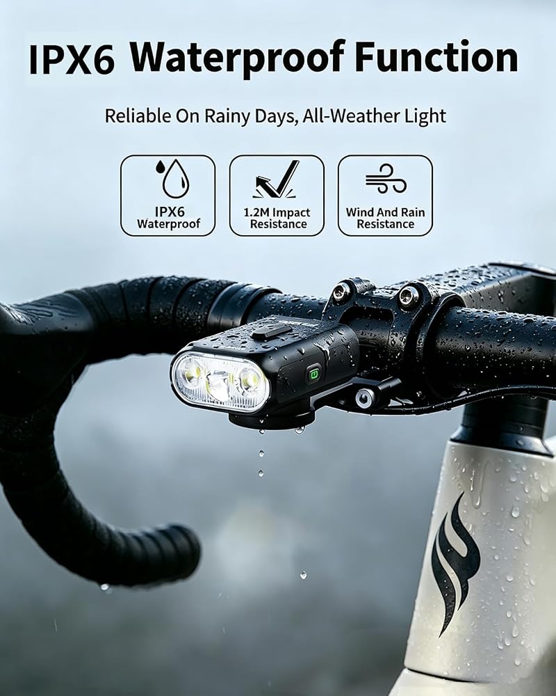 BL900 Bike Light with Garmin Mount, 900 Lumens, USB-C Rechargeable, 6 Modes, IPX6 Waterproof - Black