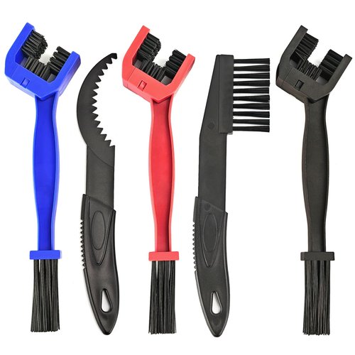 QMET 5PCS/Set Bike or Motorcycle Chain Washer, Cleaning Brush Bicycle Chain Cleaning Tool Set,Bike Chain Crankset Brush,Motorcycle Washer Cleaner Brush Tools